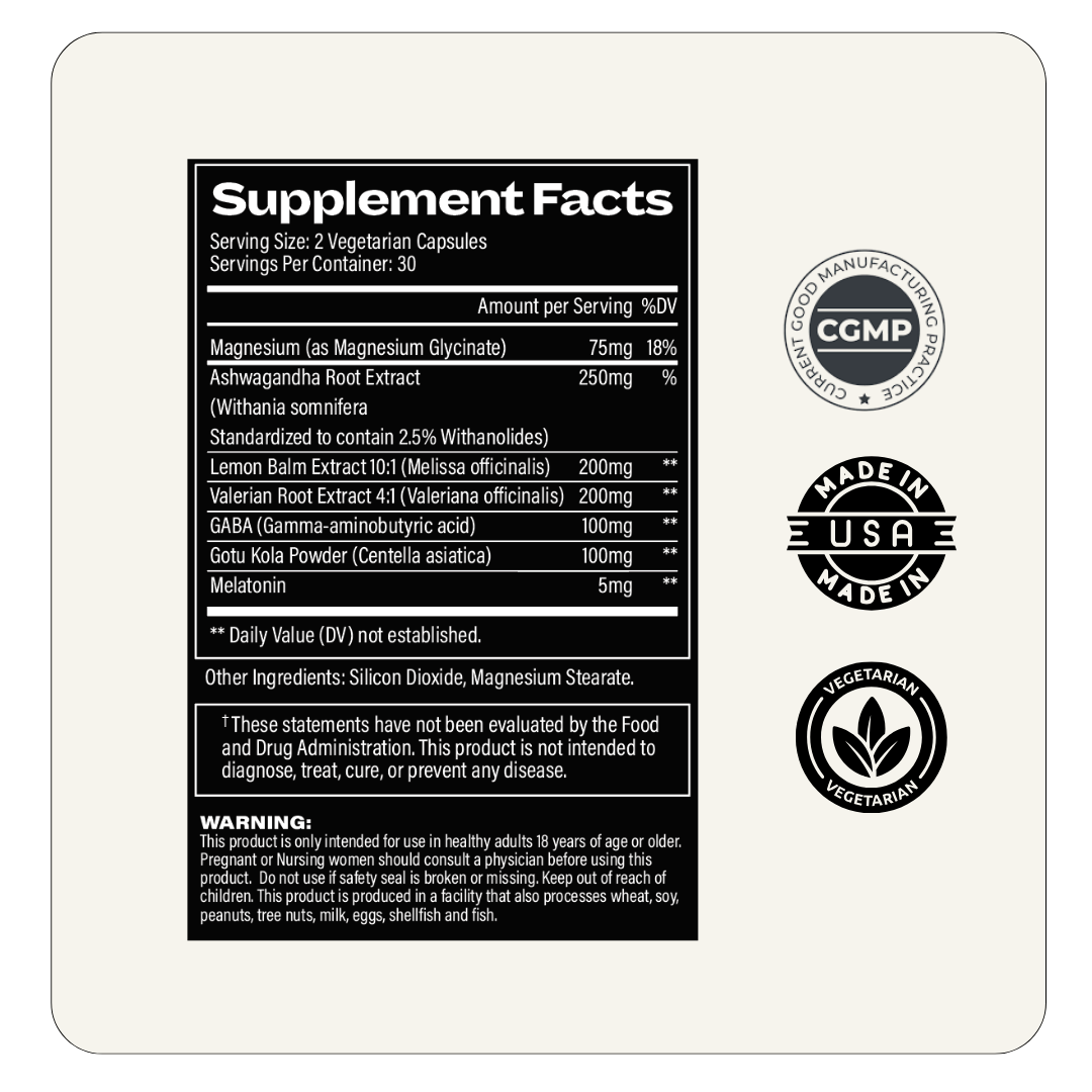 Natural Calm & Sleep Aid – Anti-Anxiety & Anti-Insomnia Capsules